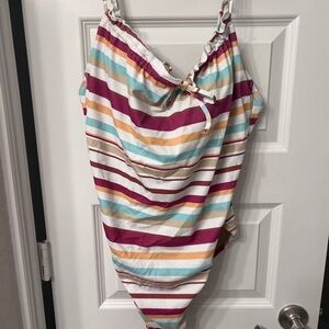 Old Navy Multicolor Striped Women Swim One Piece